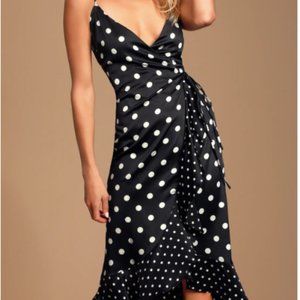 Polka dot wrap dress